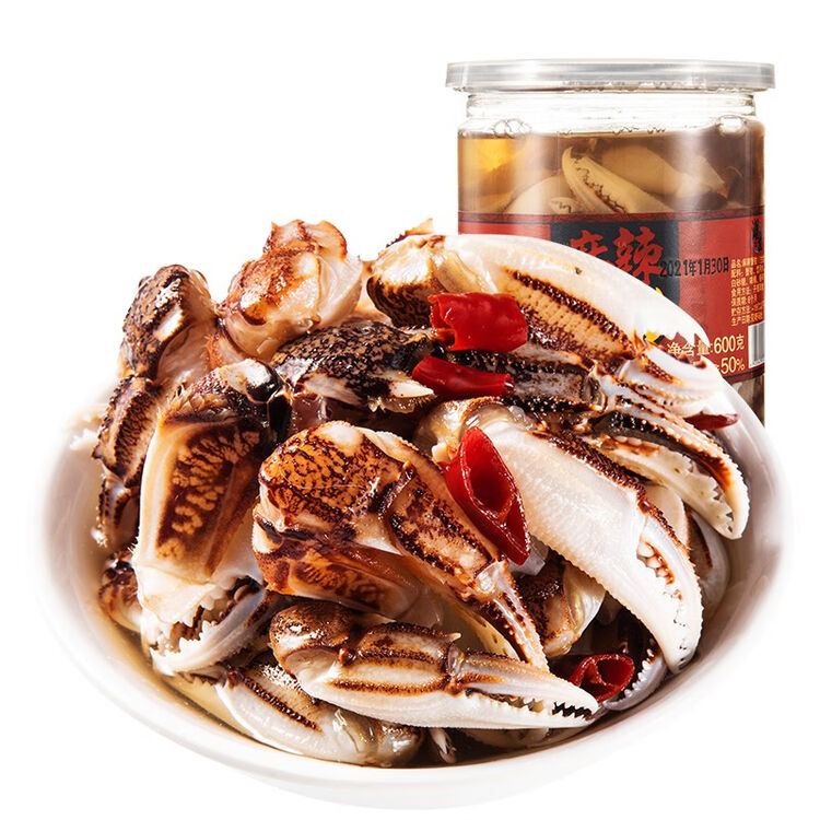 宁波江北馆 麻辣蟹钳即食600g 罐装醉蟹钳香辣螃蟹脚下饭零食批发小吃宁波特产麻辣蟹钳600g 图片价格品牌评论 京东
