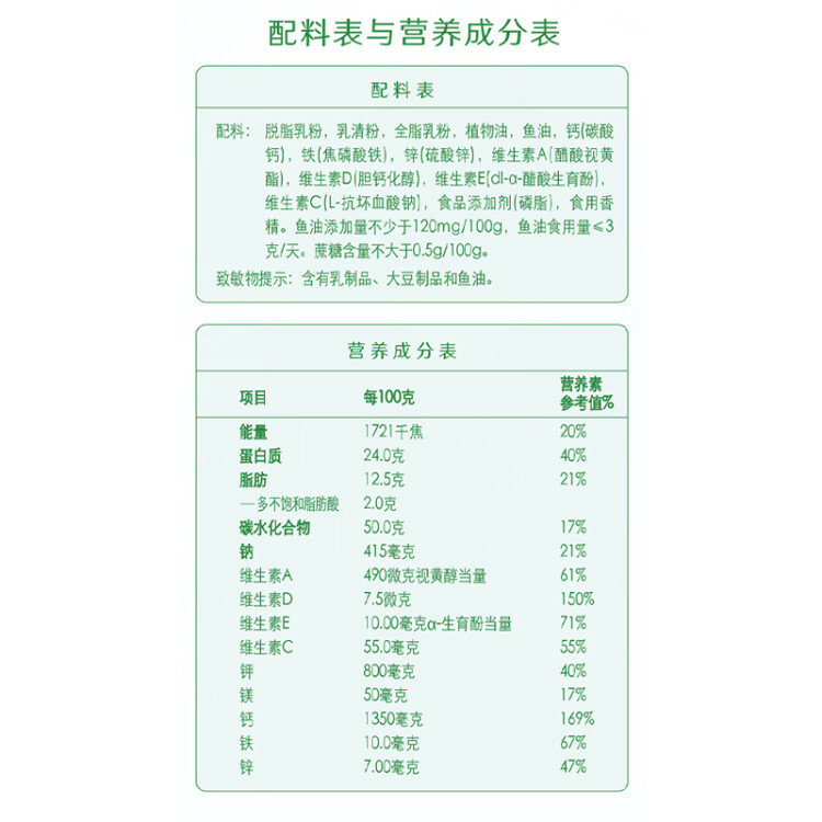 雀巢（Nestle）怡养健心鱼油中老年奶粉400g高钙成人奶粉 年货节送礼送长辈 菜管家商品