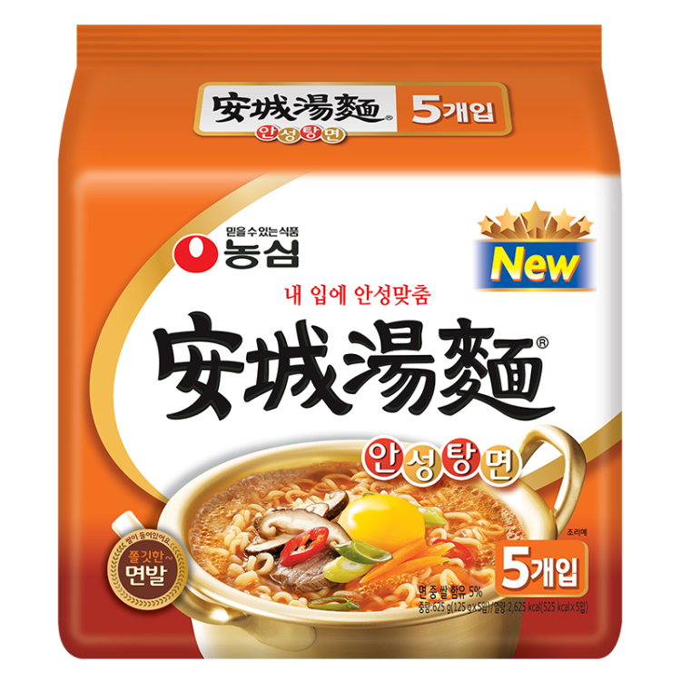 农心（NONGSHIM）韩国进口 安城汤面拉面袋面五连包125g*5包 菜管家商品