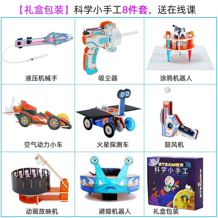 科学喵diy手工制作科学小实验套装科技发明steam科学盒子玩具儿童礼包儿童套装幼儿园科技制作 材料包礼盒套装 8个小手工 在线课 图片价格品牌评论 京东