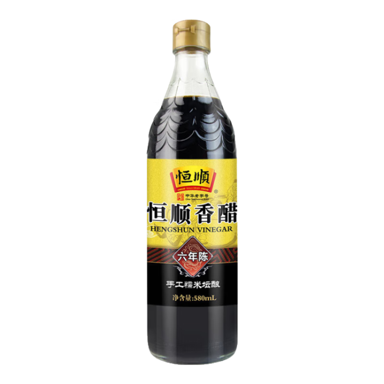 恒顺 六年陈镇江香醋 580ml 总酸≥6.40g/100ml 0防腐剂 手工糯米坛酿 光明服务菜管家商品