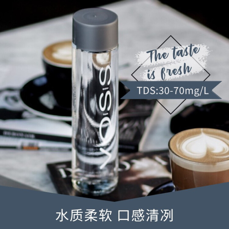 芙丝（VOSS）挪威原装进口饮用天然泉水(深层自流)375ml*24瓶(玻璃瓶)休闲泡茶 菜管家商品