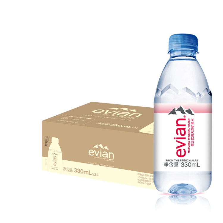 依云（evian）330ml*24瓶饮用水高端矿泉水 会议商务用水 菜管家商品