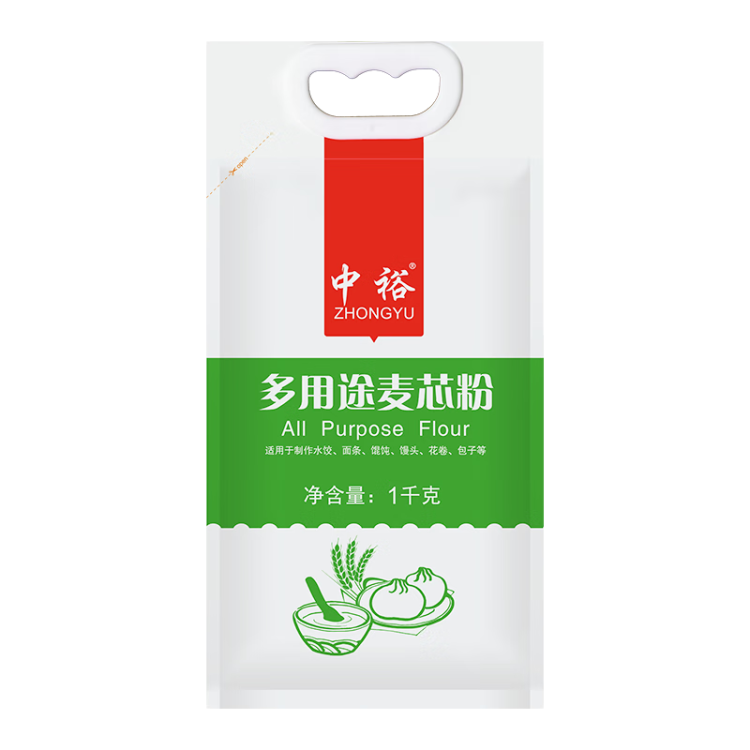 中裕 ZHONGYU 面粉 多用途麦芯粉  馒头包子水饺面条多用途 1kg 菜管家商品