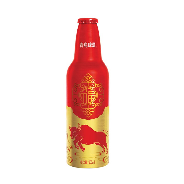 青島啤酒（TsingTao）喜慶 鴻運當頭禮盒355ml*12瓶 常規(guī)版/蛇年生肖版混發(fā) 光明服務(wù)菜管家商品