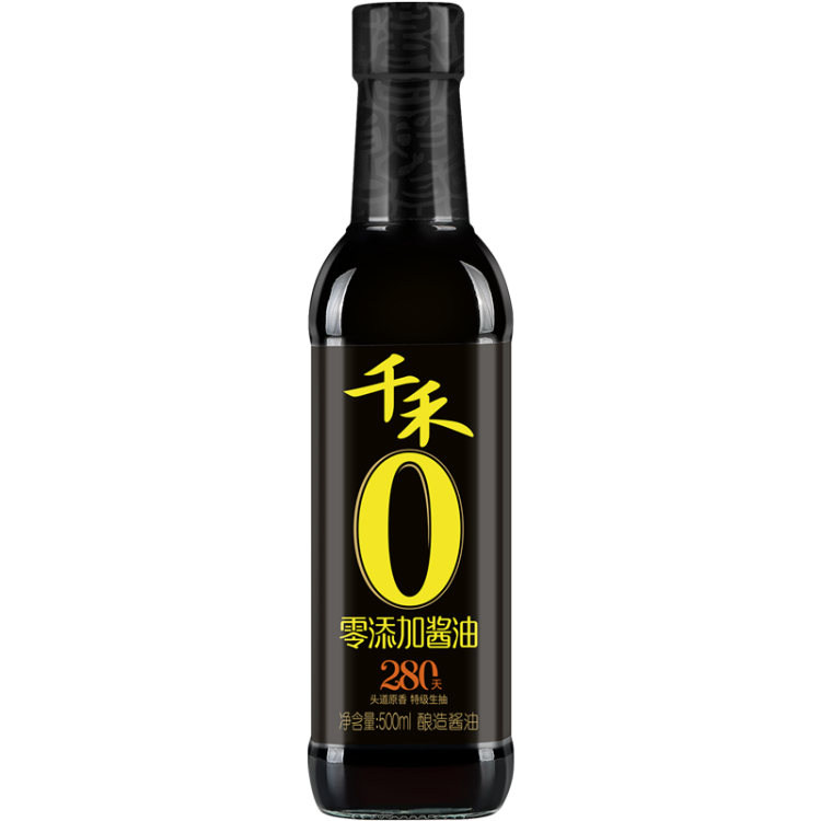 千禾 酱油 280天特级生抽  酿造酱油500mL 不使用添加剂 光明服务菜管家商品 