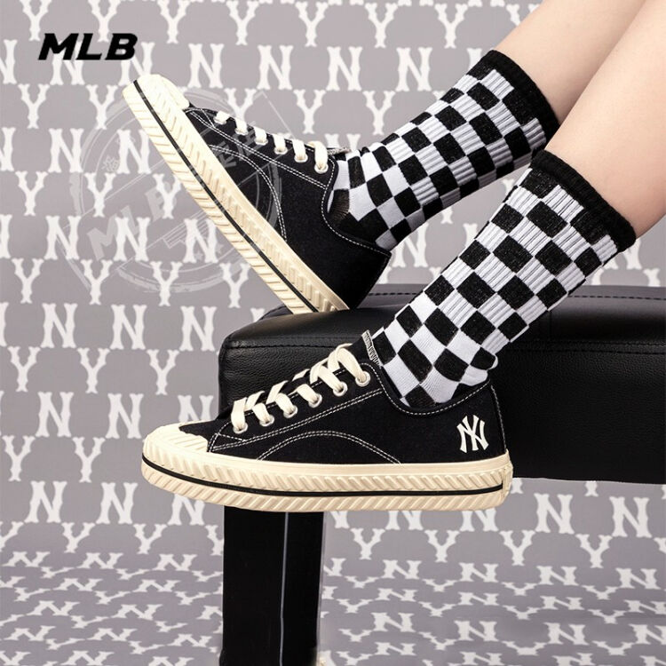 MLB官方男女帆布鞋低帮饼干鞋2022春季新款休闲鞋3ACVVA11N 纽约洋基队 