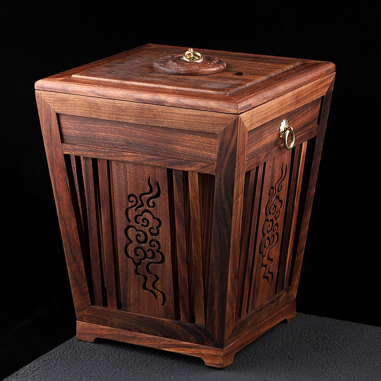 作木坊 实木茶水桶 胡桃木茶渣桶废水桶巴西花梨木 功夫茶具茶道排水
