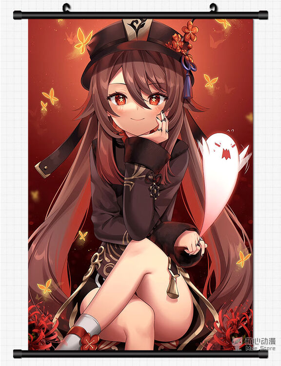 妙之锦抖音同款创意礼品动漫挂画原神超大海报刻晴钟离甘雨可莉胡桃二次元壁纸周边定制011 40x60 60x40cm 铝合金挂轴高级柔光缎 图片价格品牌评论 京东