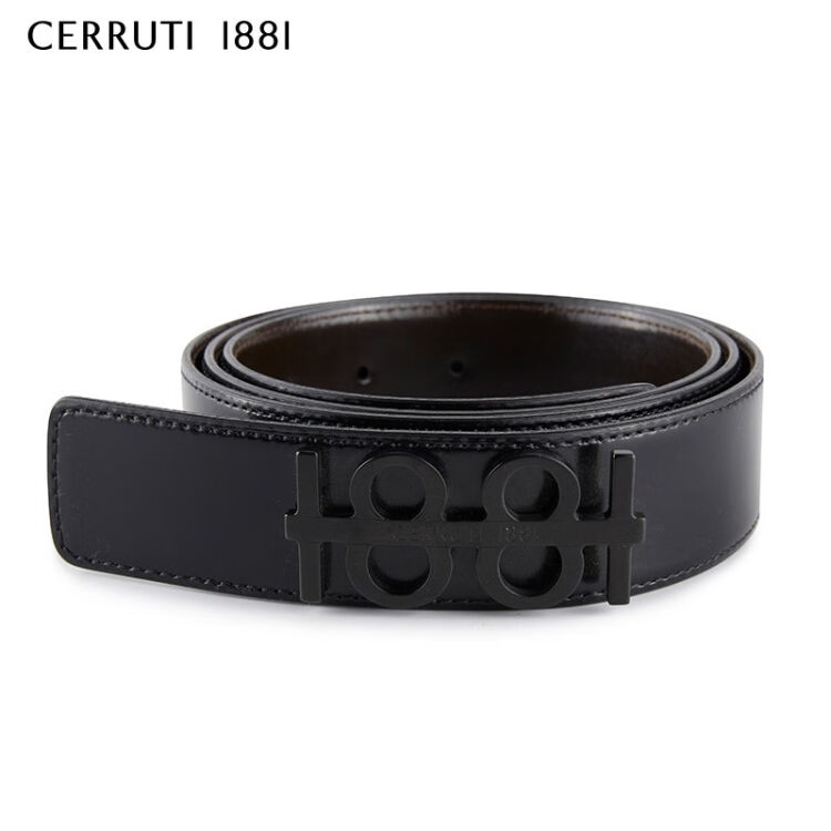 cerruti1881男士商务皮带时尚简约潮流休闲牛皮腰带c38b210221黑色115