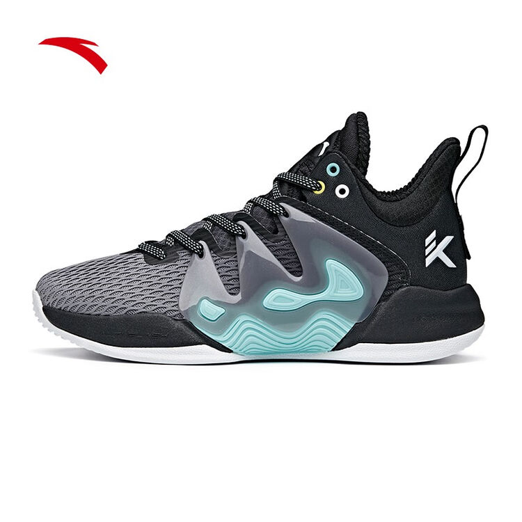 安踏篮球鞋男2021年新款中帮运动球鞋112121601 沙暴灰/黑-3 43【图片