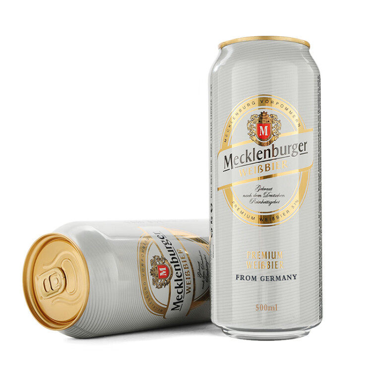梅克伦堡(Mecklenburger)小麦啤酒500ml*24听 整箱装 德国原装进口 光明服务菜管家商品 