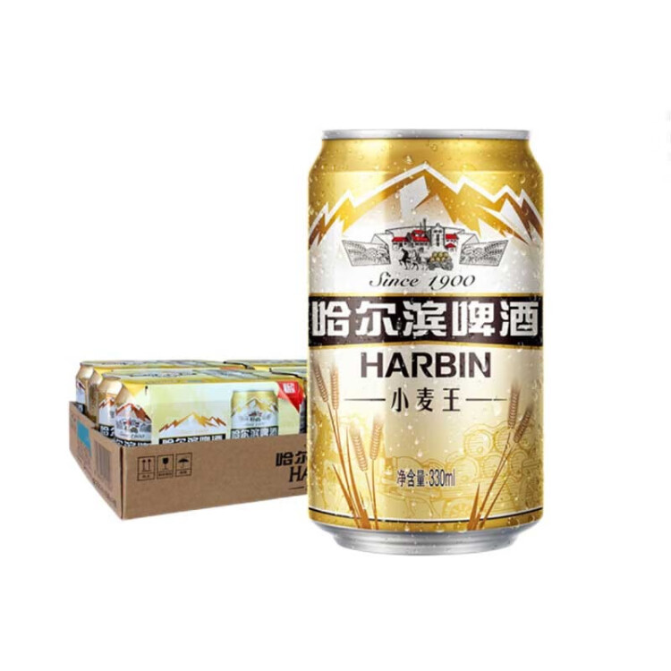 哈爾濱牌百威集團(tuán)哈爾濱牌小麥王啤酒330ml*4組*6聽(tīng)卡包版 菜管家商品