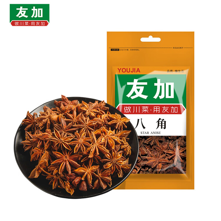 友加食品 八角50g袋装 大茴香大红大料卤肉烧炖肉香辛料包家庭厨房调味品 菜管家商品