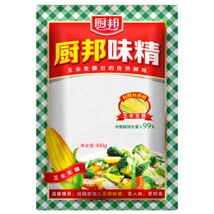 廚邦味精 400g袋裝 玉米發(fā)酵提鮮增香 廚房火鍋煲湯調(diào)味料   菜管家商品