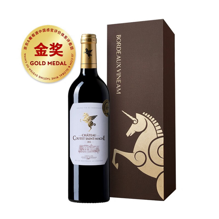 翡馬（BORDEAUXVINEAM）圣曼尼酒莊干紅葡萄酒單支禮盒裝 750ml  法國進(jìn)口紅酒 菜管家商品