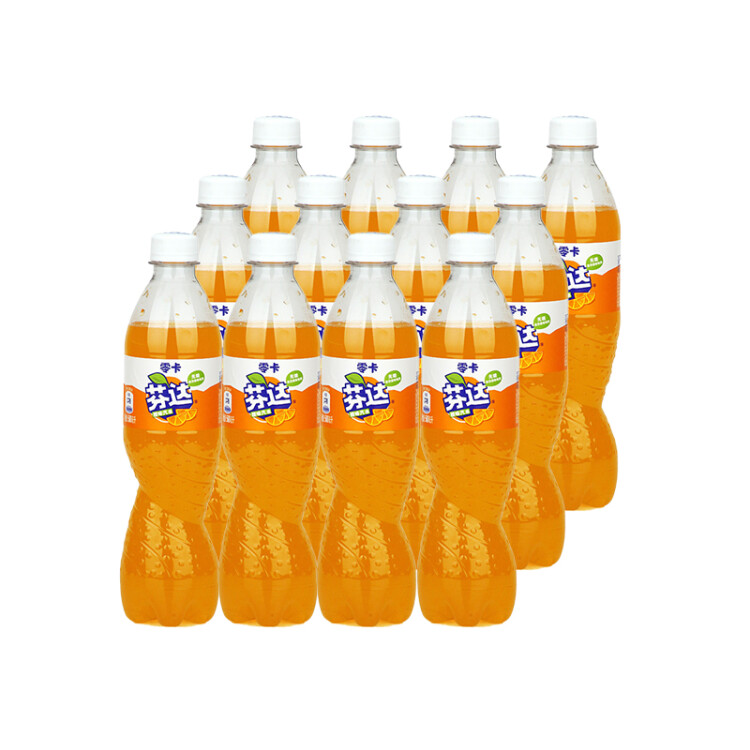 可口可乐（Coca-Cola）芬达 Fanta 无糖零卡橙味汽水饮料500ml*12瓶 整箱装 菜管家商品 商品图