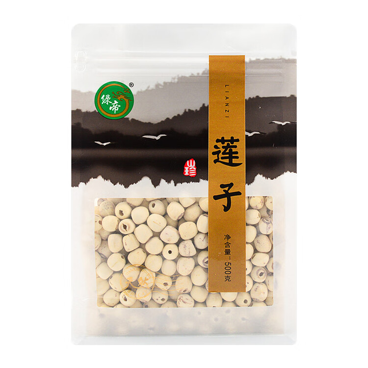 绿帝 磨皮莲子 山珍干货 去心无心 通心 白莲子500g 菜管家商品