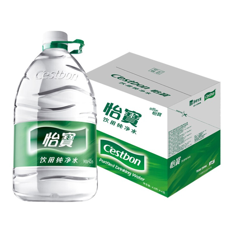 怡宝 饮用水 纯净水4.5L*4桶装水 整箱装 光明服务菜管家商品 