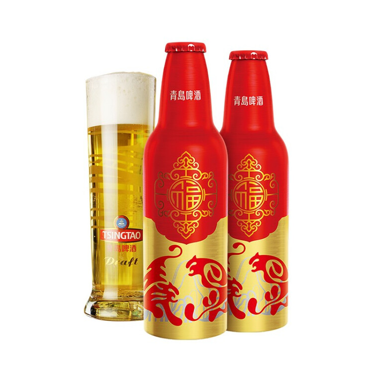 青島啤酒（TsingTao）喜慶 鴻運當頭禮盒355ml*12瓶 常規(guī)版/蛇年生肖版混發(fā) 光明服務(wù)菜管家商品