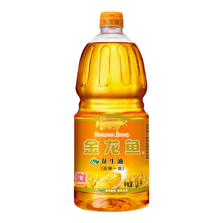 金龙鱼食用油 压榨一级特香花生油1.8L 光明服务菜管家商品