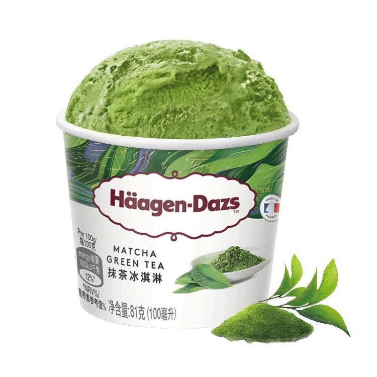哈根达斯（Haagen-Dazs）经典抹茶口味冰淇淋 100ml/杯
