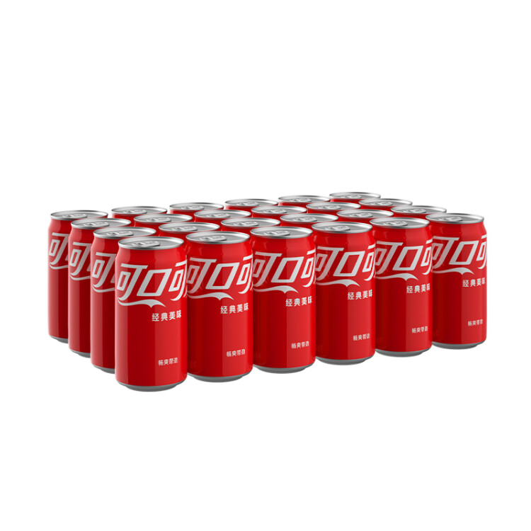 可口可樂 Coca-Cola 汽水 含汽飲料 200ml*24罐 整箱裝 迷你摩登罐 小可樂 可口可樂出品 新老包裝隨機發貨