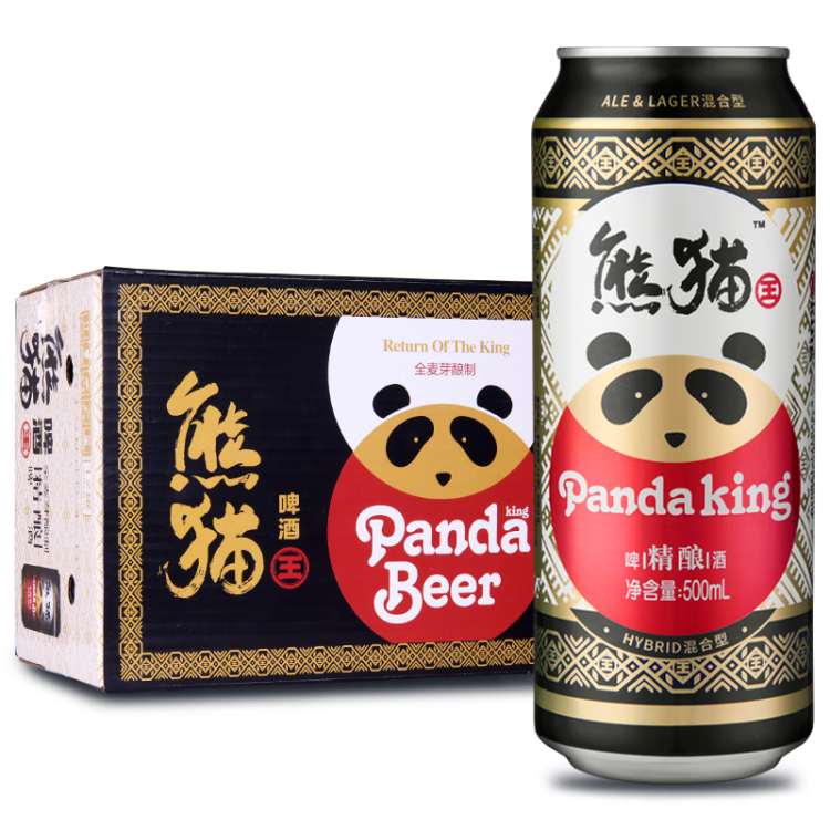 熊猫王（Panda King）精酿啤酒 9.5度 听罐装 500ml*12听整箱装 菜管家商品