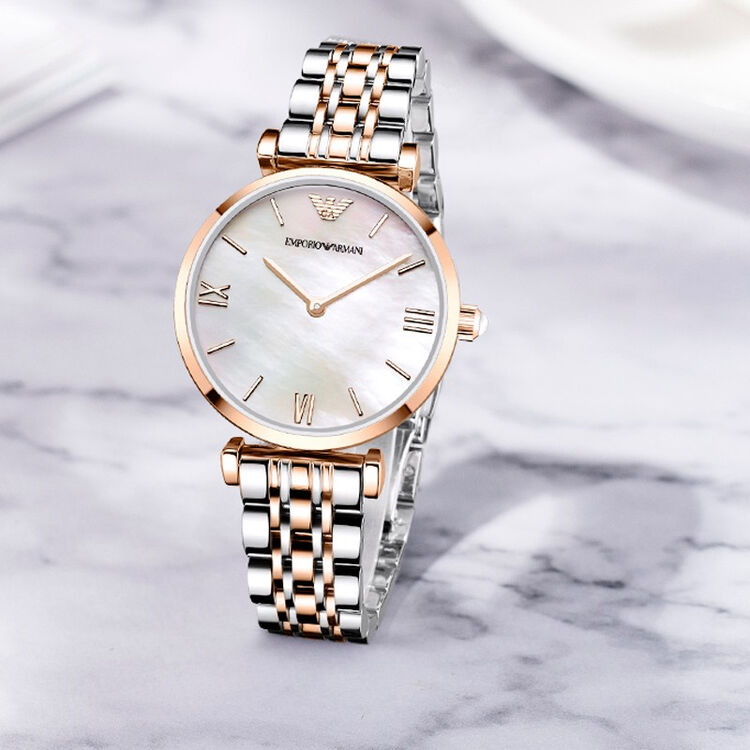阿玛尼emporioarmani手表钢带女表商务百搭时尚石英腕表ar1683贝母