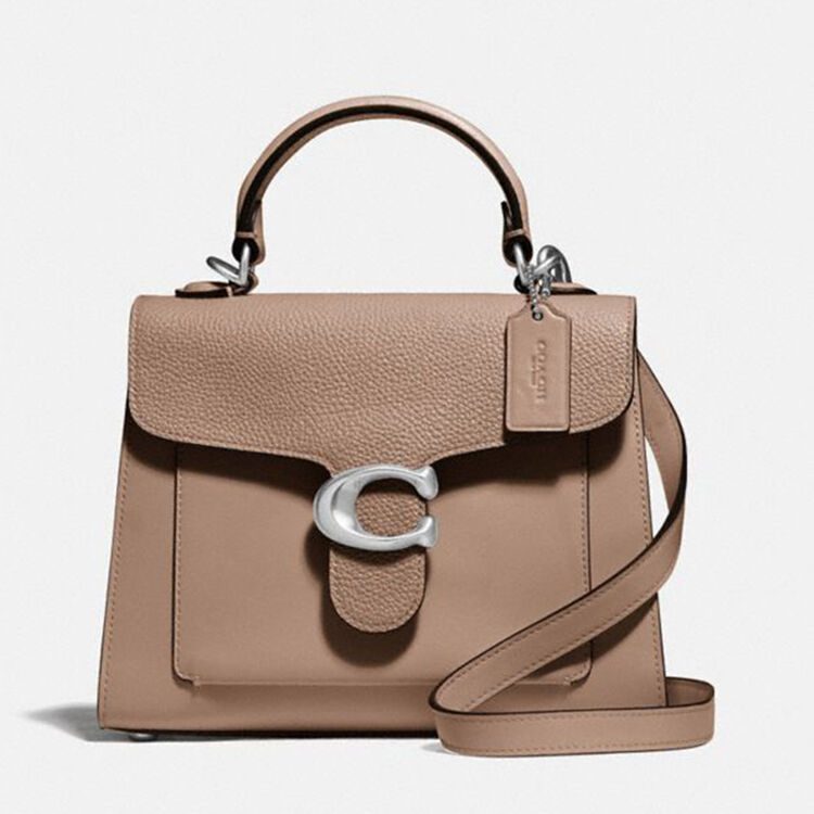 蔻驰coach奢侈品女士专柜款tabby系列皮革手提单肩斜挎包灰褐色20号