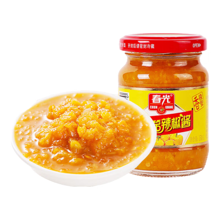 春光食品 海南特产香辣型黄灯笼辣椒酱150g 0脂拌面酱酸汤肥牛黄椒酱  菜管家商品 商品图