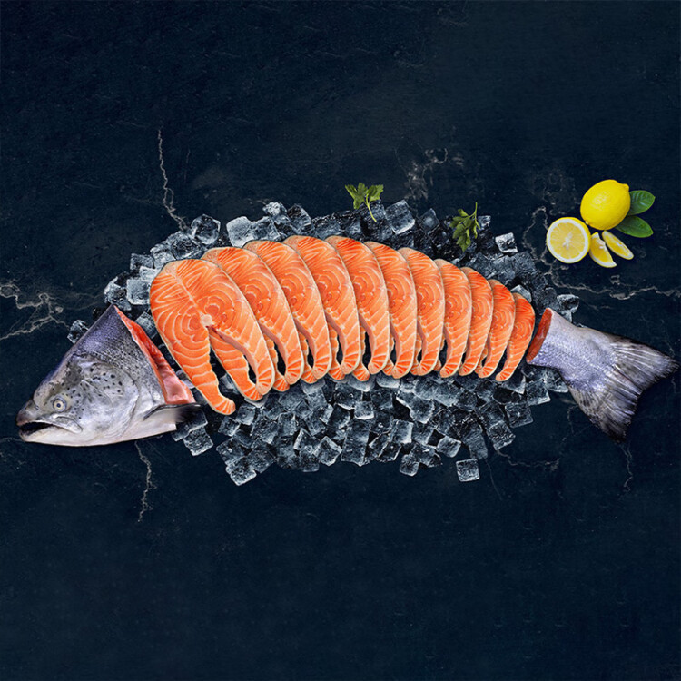 美威冷冻智利 三文鱼礼盒4kg 整条轮切 大西洋鲑 生鲜海鲜 鱼类水产 光明服务菜管家商品 