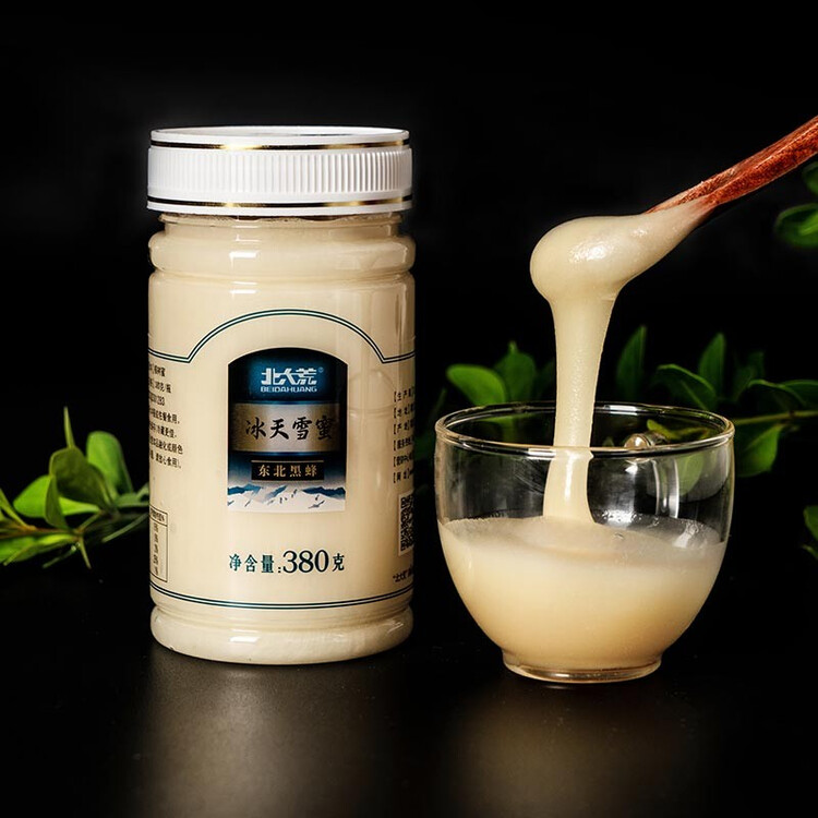 北大荒东北黑蜂 椴树冰天雪蜜 纯蜂蜜380g压榨成熟蜜冲饮礼品 菜管家商品