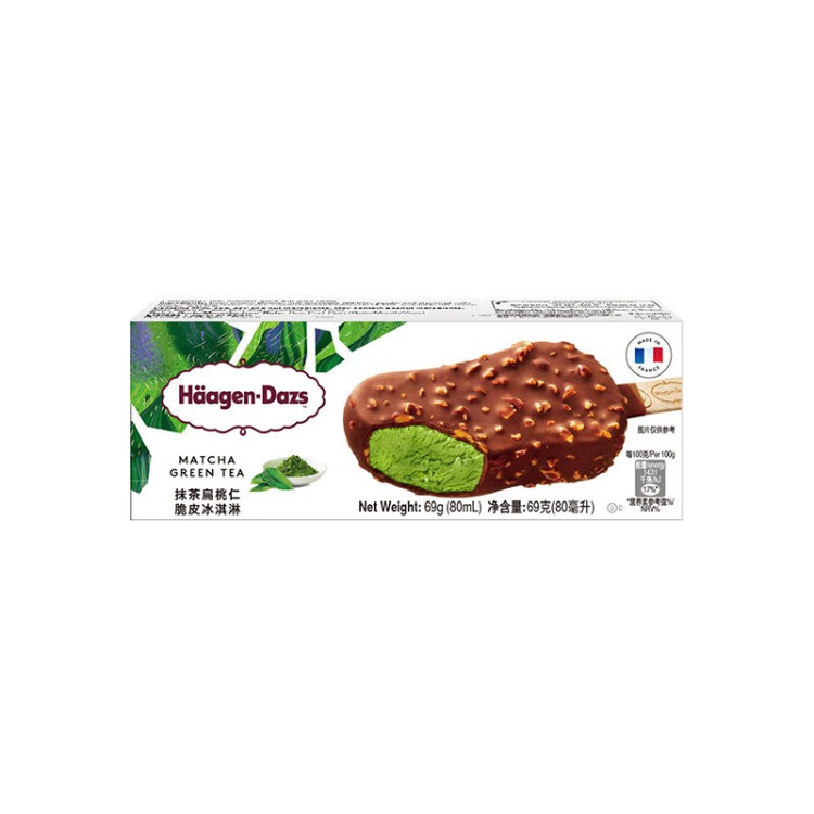 哈根達(dá)斯（Haagen-Dazs）【楊冪同款】抹茶扁桃仁脆皮條69g支雪糕 光明服務(wù)菜管家商品