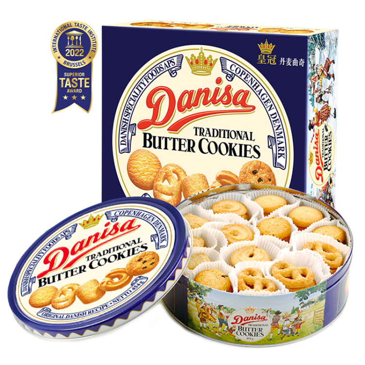 皇冠（danisa）丹麥曲奇餅干454g罐裝 零食伴手送禮物禮包團購下午茶 印尼進口 光明服務(wù)菜管家商品