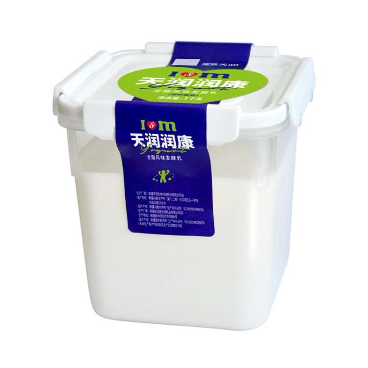 天润 TERUN 新疆特产 润康方桶 低温生鲜 酸奶老酸奶 家庭装 1kg*1桶 光明服务菜管家商品 