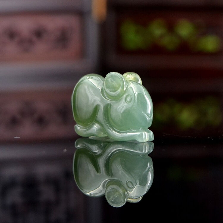 小小钰天然a货翡翠鼠挂坠油青种小玉鼠吊坠玉石立体生肖老鼠挂件 图片价格品牌评论 京东