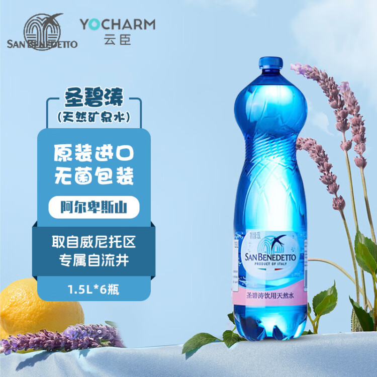圣碧涛（San Benedetto）意大利进口 饮用天然水 1.5L*6 （新老包装交替发货） 菜管家商品