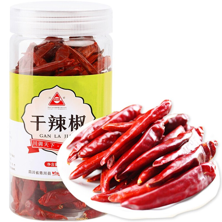 川珍 朝天干辣椒100g罐裝 香辣紅辣椒干貨燉鹵料火鍋底料干鍋調(diào)料炒菜 菜管家商品