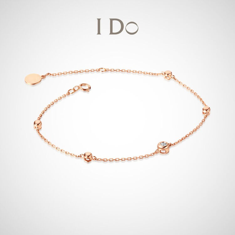 do round系列 18k金钻石手链手链女款简约首饰生日礼物ido情人节礼物