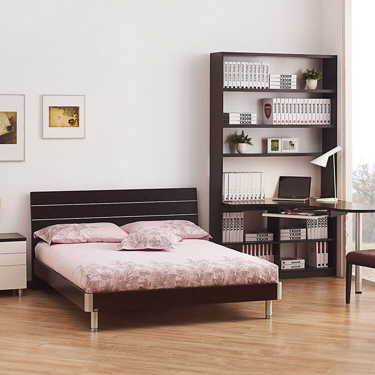 red apple红苹果简约现代排骨架板式双人床r801-23 黑橡 1500*2000