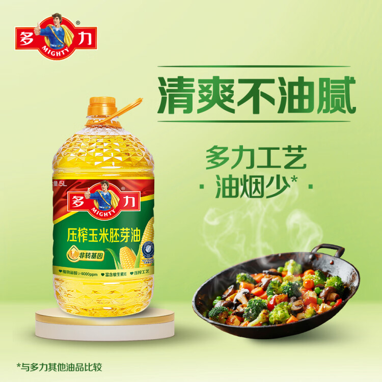 多力【張若昀同款】壓榨玉米胚芽油5L 非轉基因食用油 菜管家商品