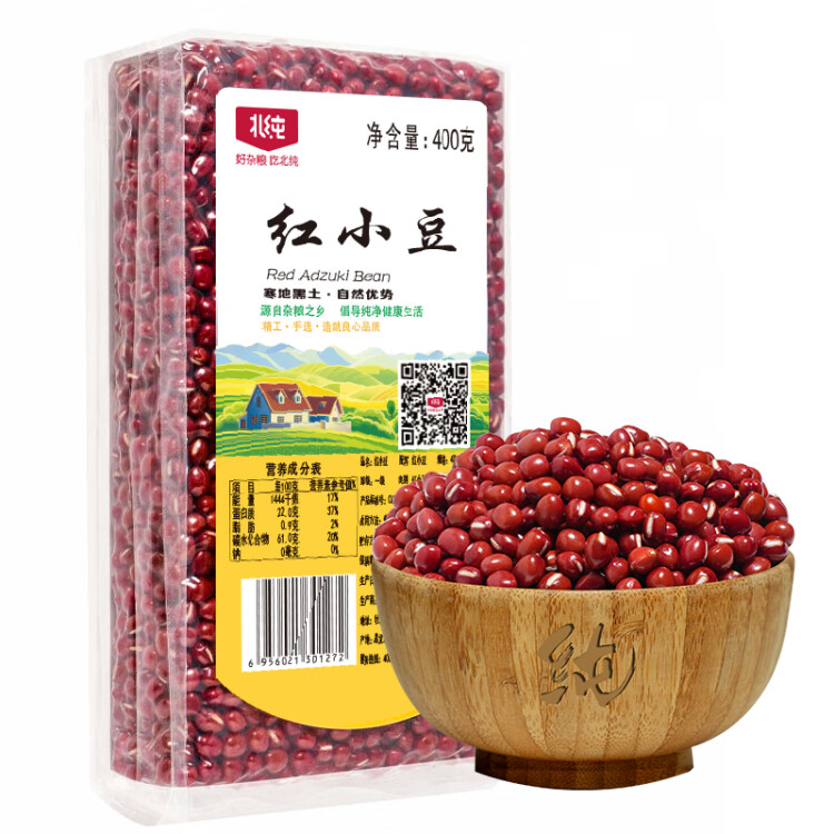 北純 紅小豆400g/袋（富含膳食纖維 含鐵 富鉀 高葉酸 紅豆 雜糧） 光明服務(wù)菜管家商品