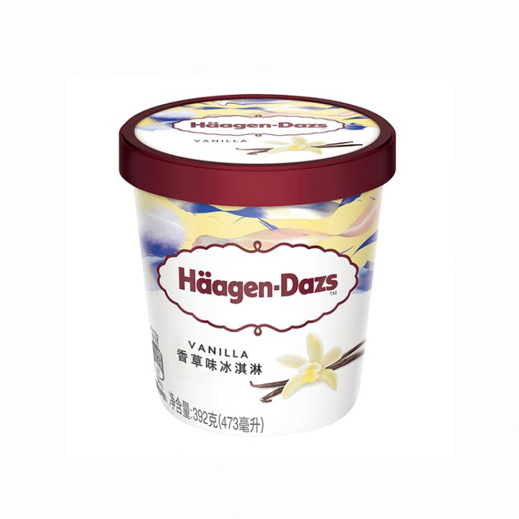 哈根达斯（Haagen-Dazs）【杨幂同款】经典香草味大桶冰淇淋473ml 光明服务菜管家商品