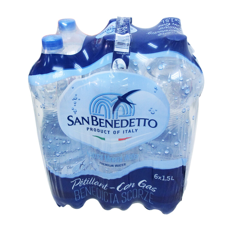 圣碧涛（San Benedetto）意大利进口  1.5L*6  气泡水 （新老包装交替发货）