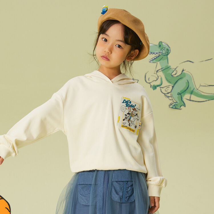 【商场同款】【IP联名】moomoo童装女中童玩具总动员秋新款女孩贴图连帽卫衣 冬日白 150/72【图片 价格 品牌 评论】-京东