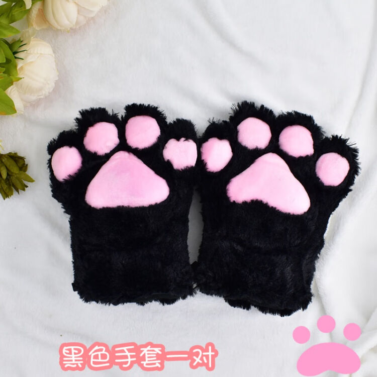 茉弘ita猫爪手套尾巴猫耳朵道具cosplay卡通手套猫咪爪子表演猫掌黑色猫爪手套均码 图片价格品牌评论 京东
