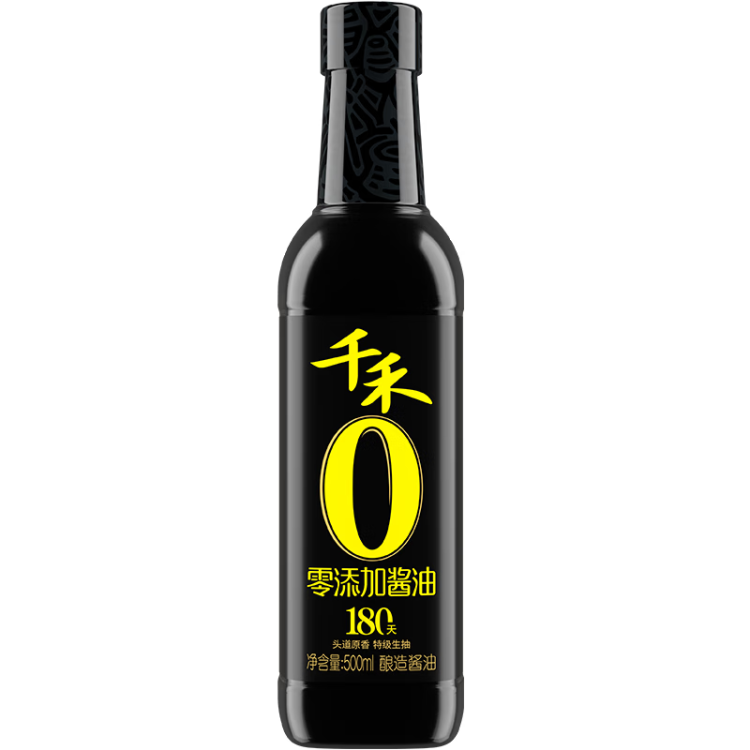 千禾零添加 180天醬油 500ml【0添加特級(jí)生抽】釀造炒菜涼拌調(diào)料 光明服務(wù)菜管家商品