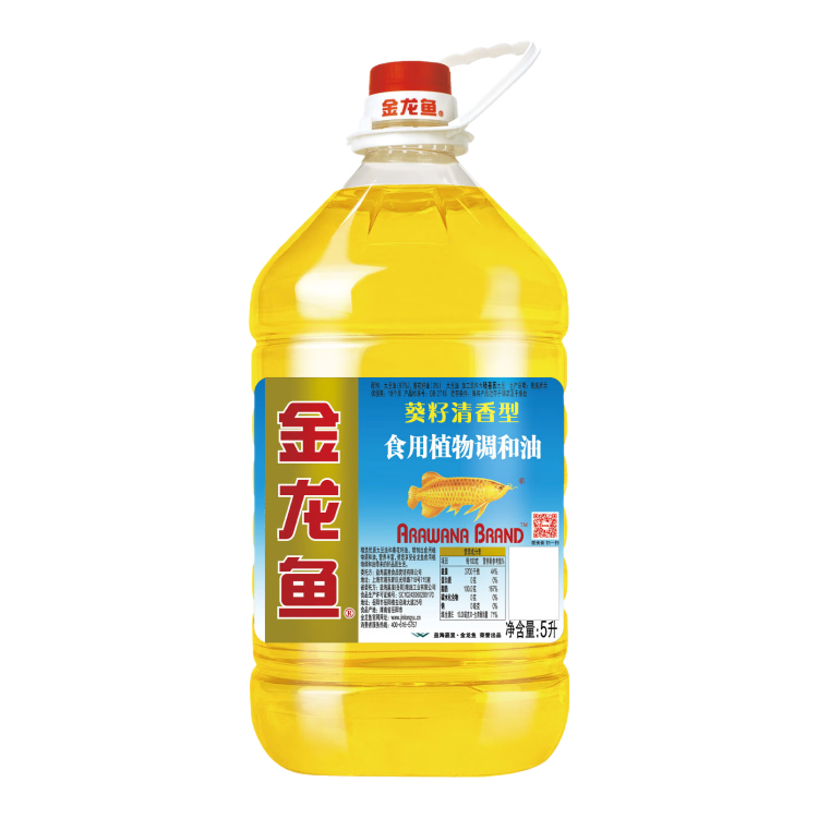 金龙鱼 食用油 葵花籽清香型调和油5L （新老包装随机发货） 菜管家商品