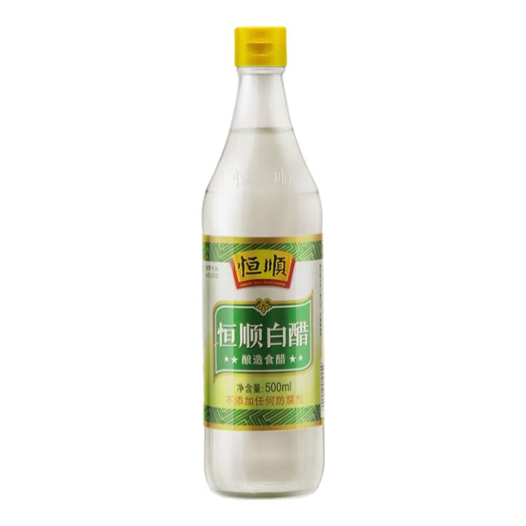 恒顺白醋 5° 500ml 凉拌提味炒菜腌制 酿造食醋 不添加防腐剂 菜管家商品